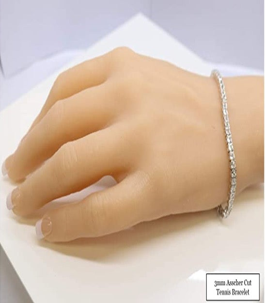 Bracelet 3MM Design White Gold Color Cubic Zirconia