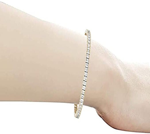 Bracelet 3MM Design White Gold Color Cubic Zirconia