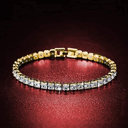 Bracelet 5MM Design Yellow Gold Color Cubic Zirconia