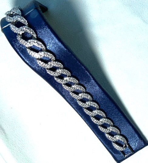 Bracelet Chain Style Yellow Color Cubic Zirconia Cuban Design