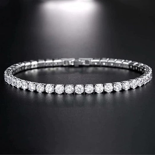 Bracelet 4MM Design White Gold Color Cubic Zirconia