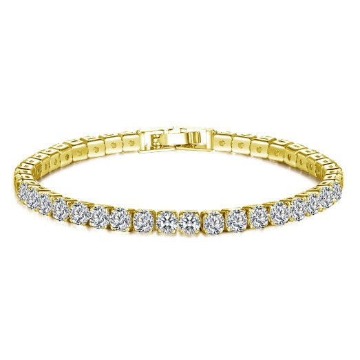 Bracelet 4MM Design White Gold Color Cubic Zirconia