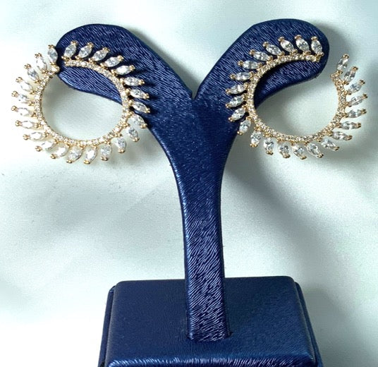 Boucles d'Oreilles Créateur Style Cercle Forme Or Couleur Zircone