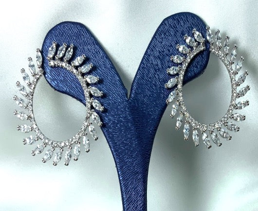 Boucles d'Oreilles Créateur Style Cercle Forme Or Couleur Zircone