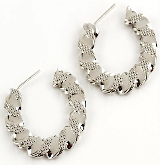 Earrings Retro Semicircular Yellow Gold Color