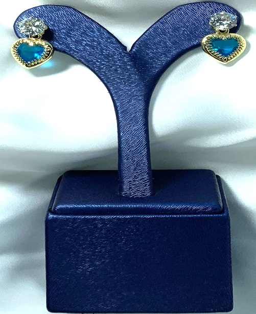 Earrings Stud Topaz Stones Gold Color Zirconia