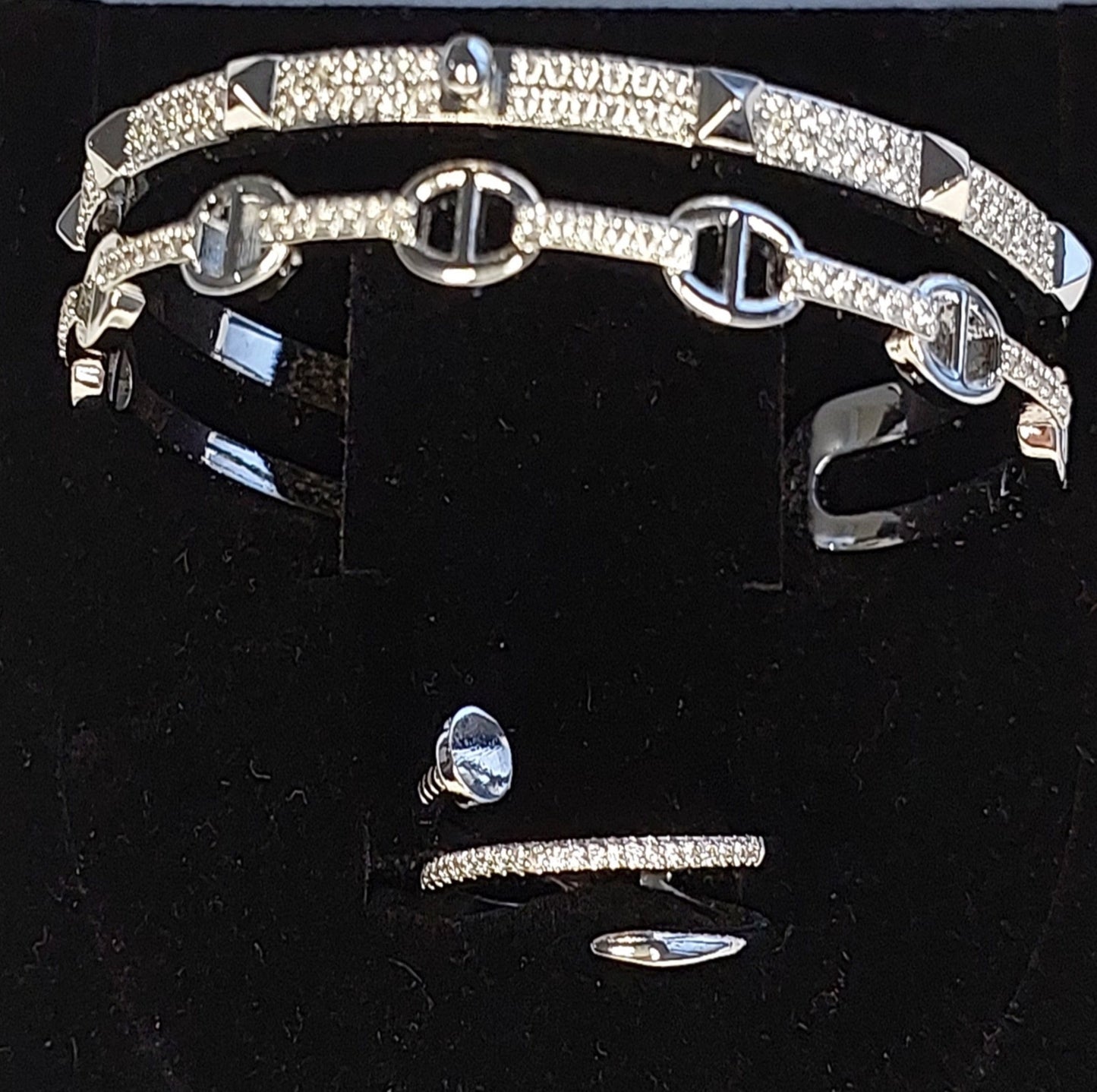 Jewelry Set 4 pieces Bracelet Necklace Earrings Ring Fashion Designer Style White Gold Color Diamond Emerald Zircon Great Gift
