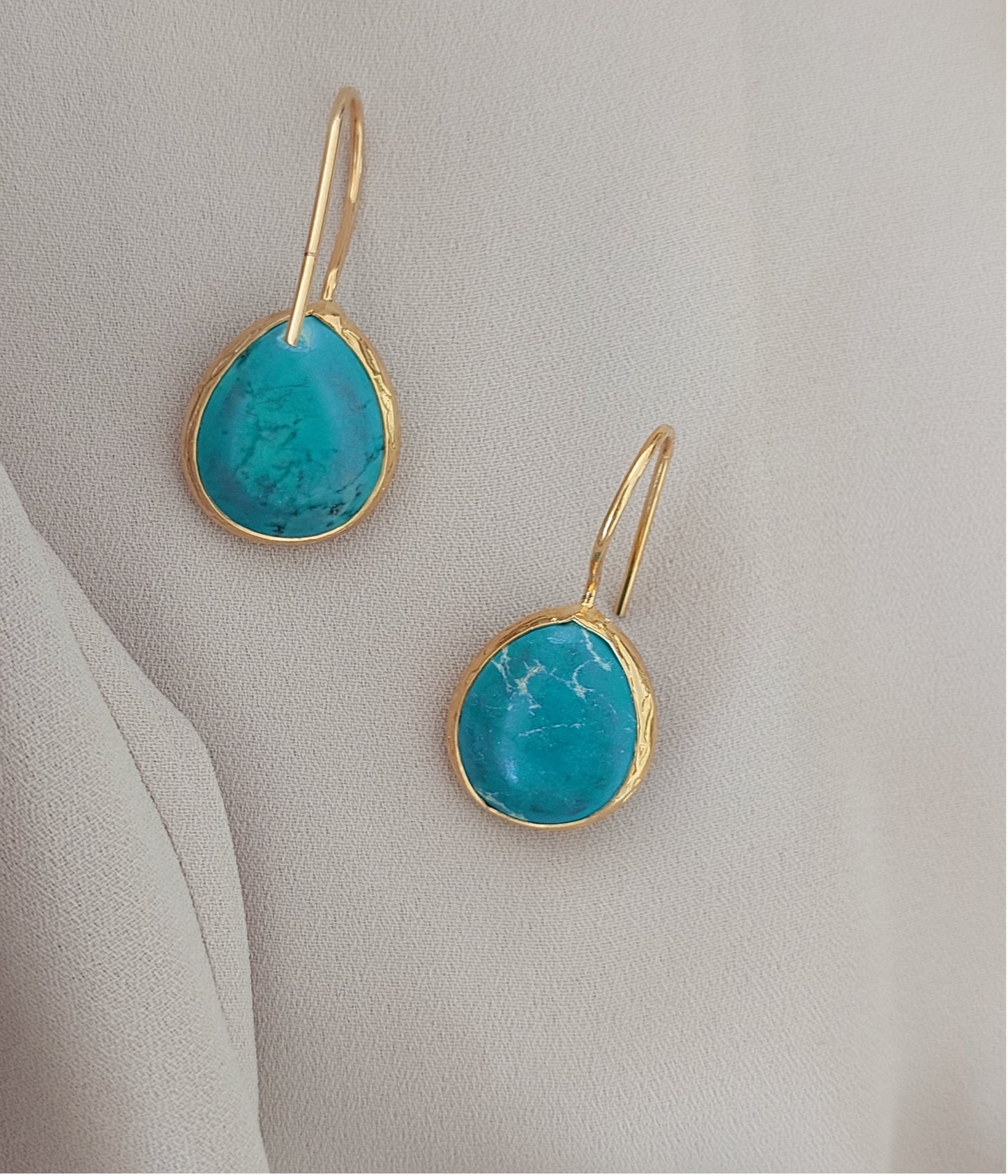 Jewelry Set Necklace Earrings Ring Bracelet Handmade Gemstones Blue Agate with Turquoise and Multicolor Stones Great Gift for Woman 4 pieces