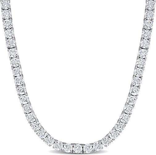 Necklace 5mm Tennis Diamond Zirconia White Gold Color