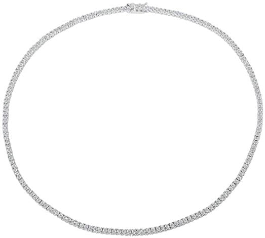 Necklace 5mm Tennis Diamond Zirconia White Gold Color