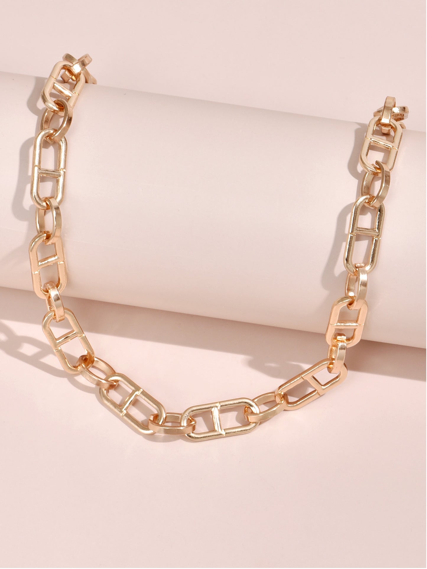 Necklace Cross Chain Clavicle Stainless Steel Yellow Gold Color
