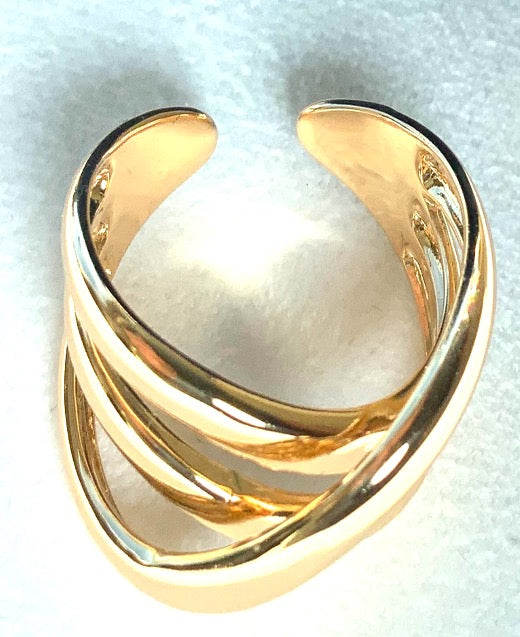 Boucles d'Oreilles Multi-Cercles Doré Zirconium