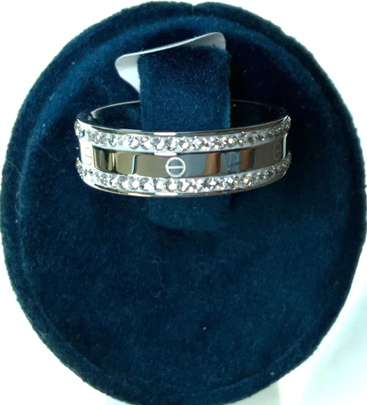 Ring Band White Gold Color Zircon 3AAA