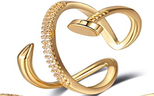Ring Design Style Gold Color Zircon Adjustable