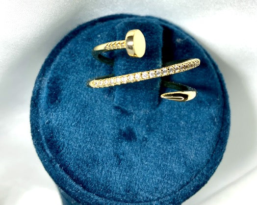 Ring Design Style Gold Color Zircon Adjustable