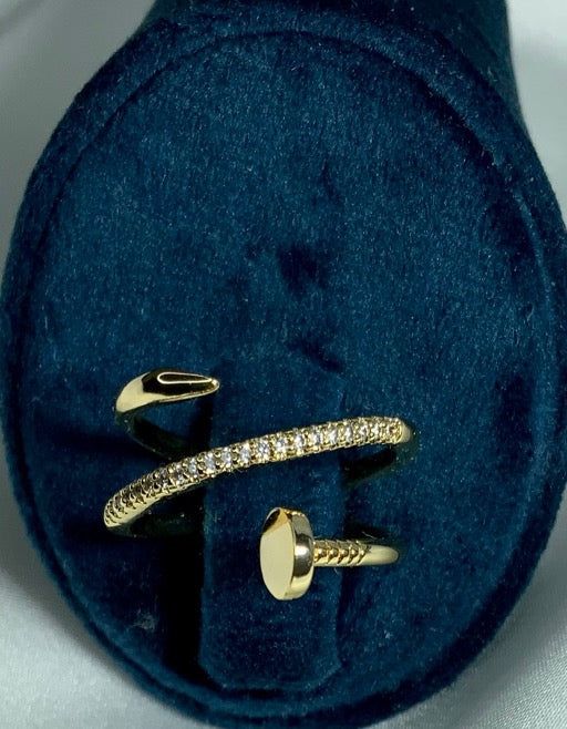 Ring Design Style Gold Color Zircon Adjustable