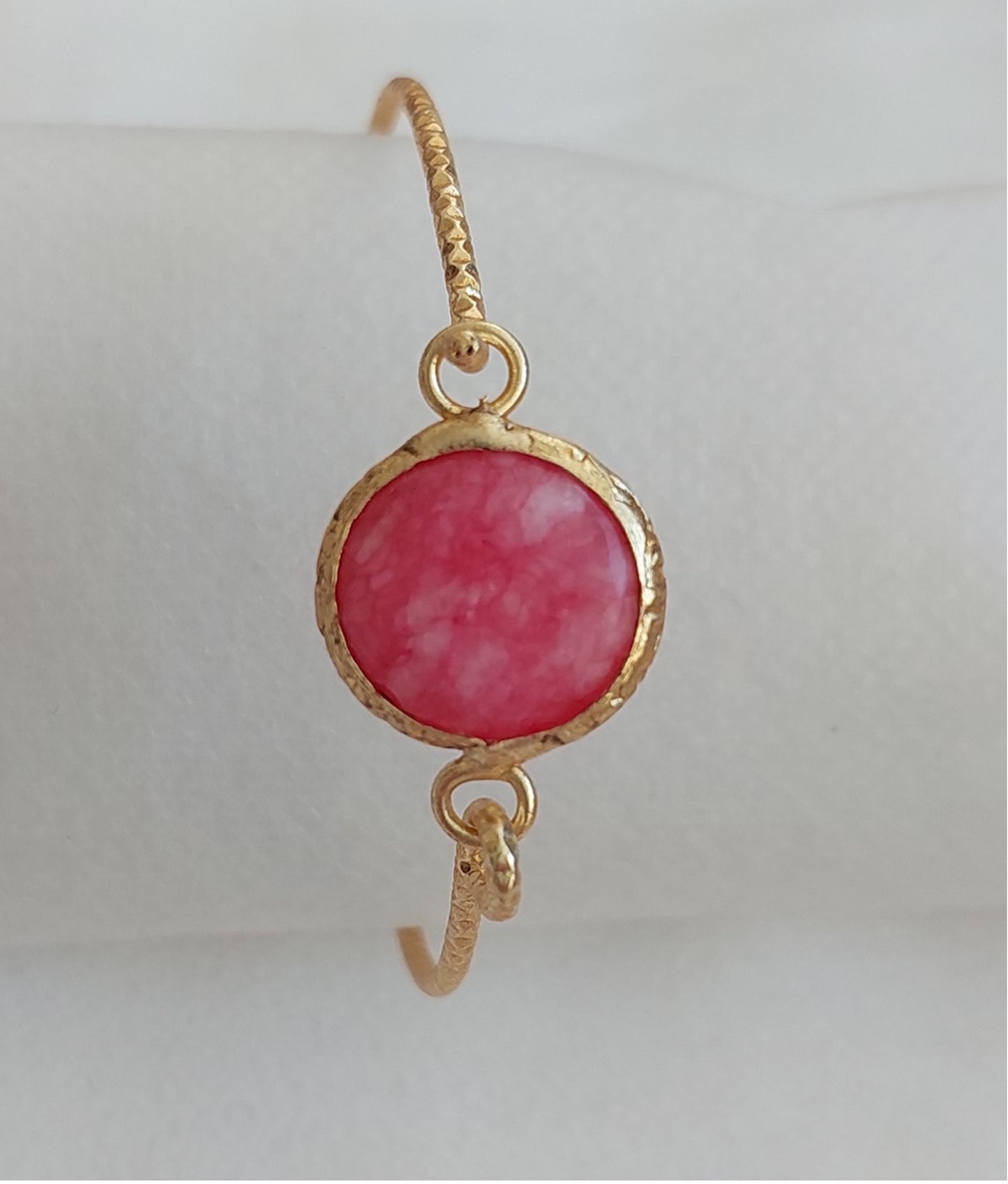 Jewelry Set Necklace Earrings Bracelet 3 pieces Handmade Gemstones Rose Quartz Rhodochrosite Love Gift