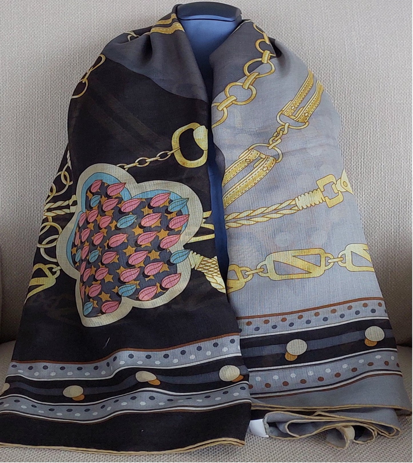 Woman Shawl Light Weight Cashmere and Silk 140 cm Black Grey Pink Yellow Colors Great Gift for Her
