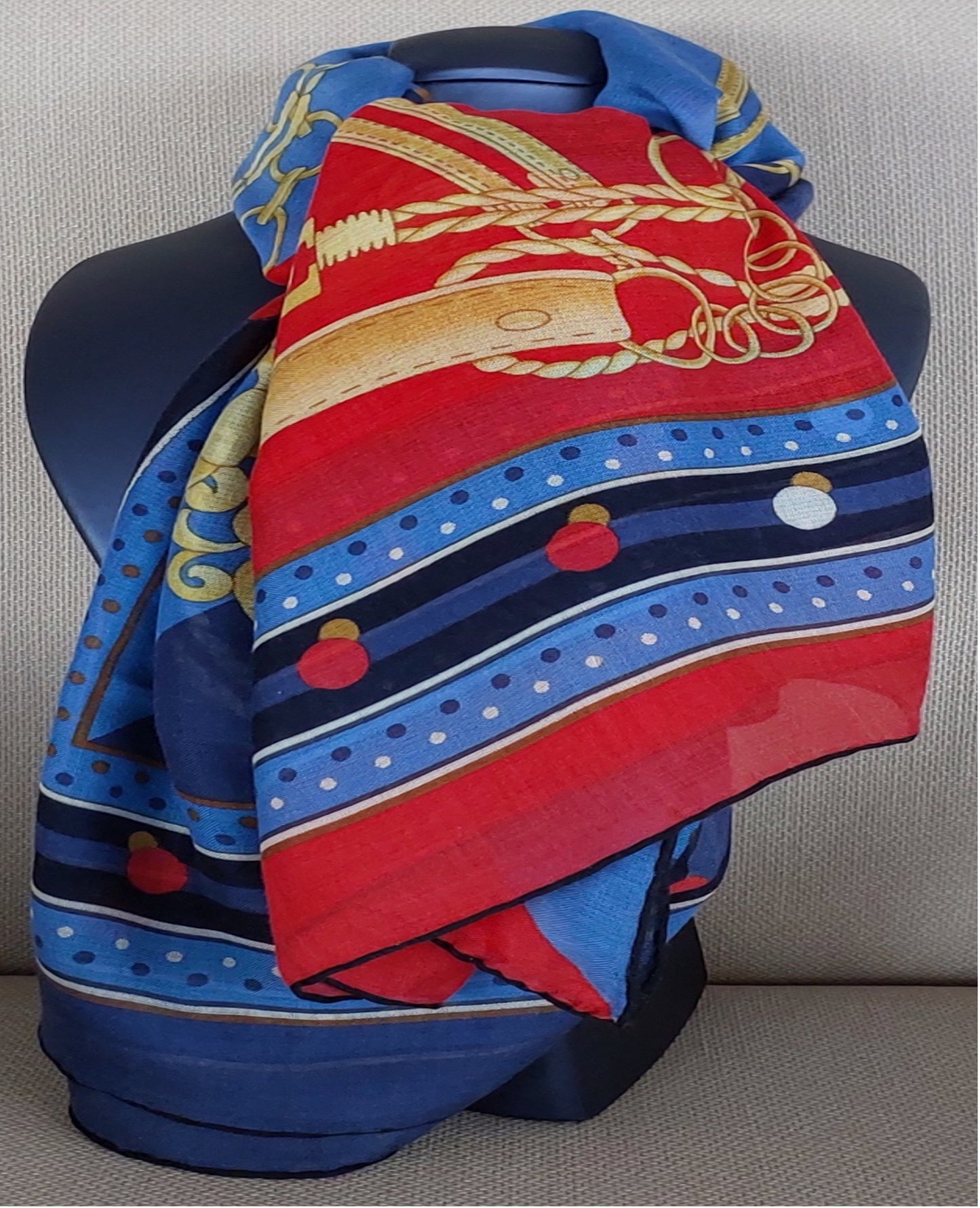Woman Shawl Light Weight Cashmere and Silk 140 cm Red Navy Blue Yellow Colors Great Gift for Her