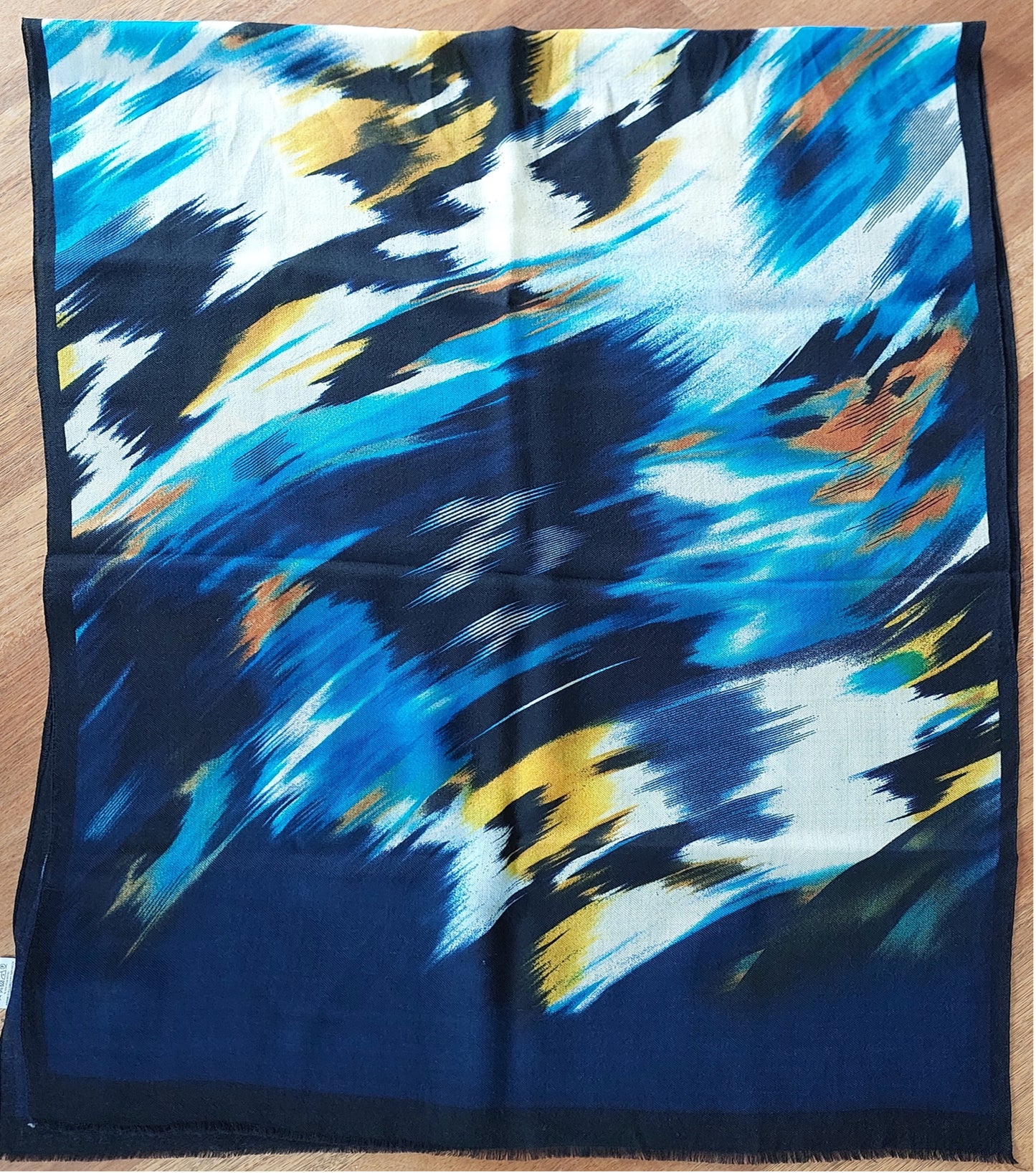 Great Gift Woman Long Shawl Wool Light Weight Navy Blue Colors 68 x 200 cm