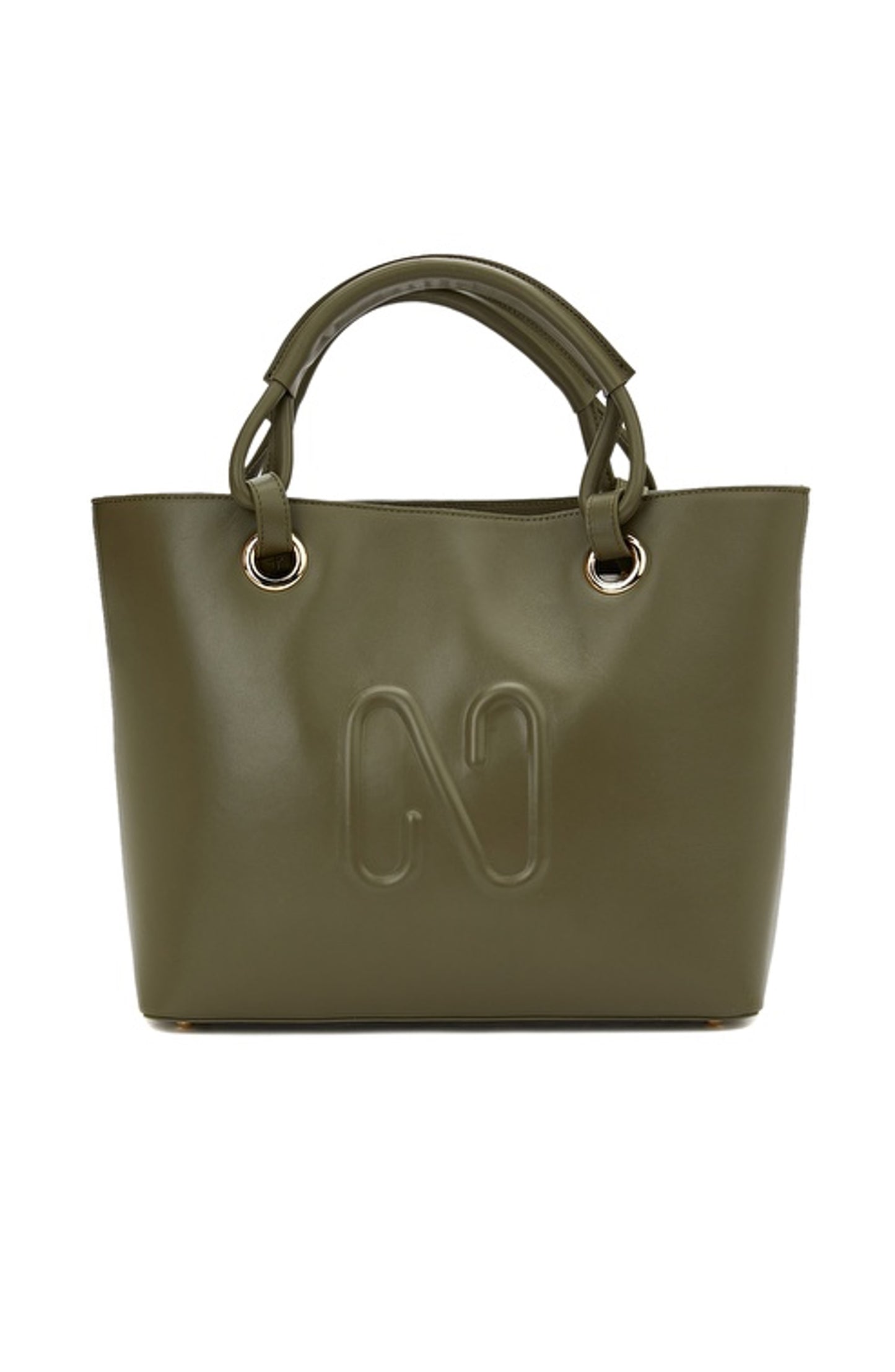 Woman handbag 100% Leather Bag Khaki Color