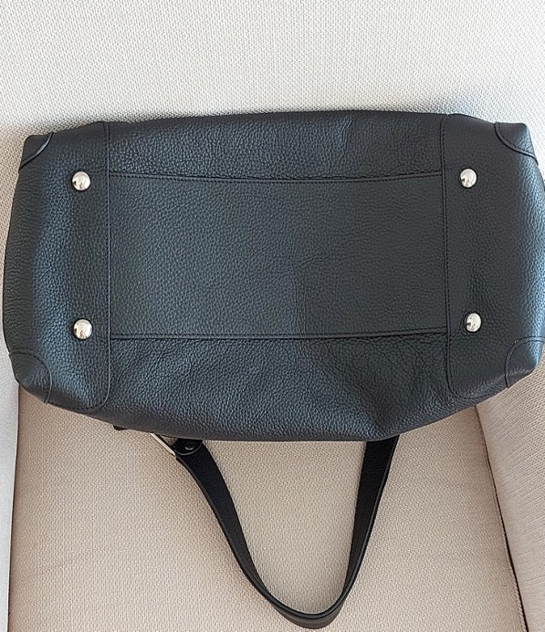 Tolles Geschenk für Damenhandtasche, groß, Hobo-Stil, schwarze Farbe, echtes Echtleder, silberfarbene Accessoires