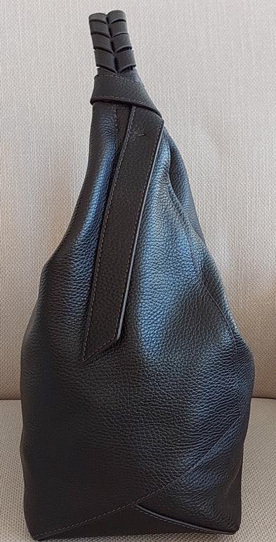 Great Gift Woman Handbag Hobo Style Khaki Tan Color Genuine Real Leather Gold Accessories