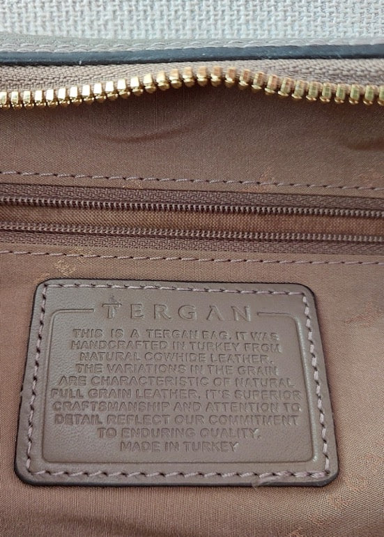 Great Gift Woman Handbag Hobo Style Khaki Tan Color Genuine Real Leather Gold Accessories