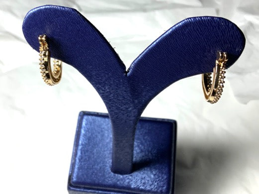 Earrings Hoops Circle Gold Color Cubic Zircon