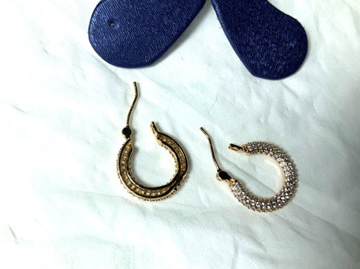 Earrings Hoops Circle Gold Color Cubic Zircon