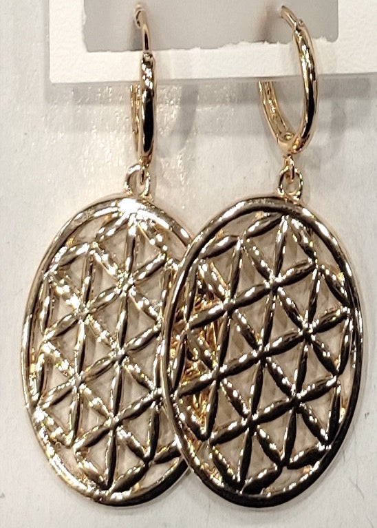 Earrings Hoops Yellow Circle Gold Color