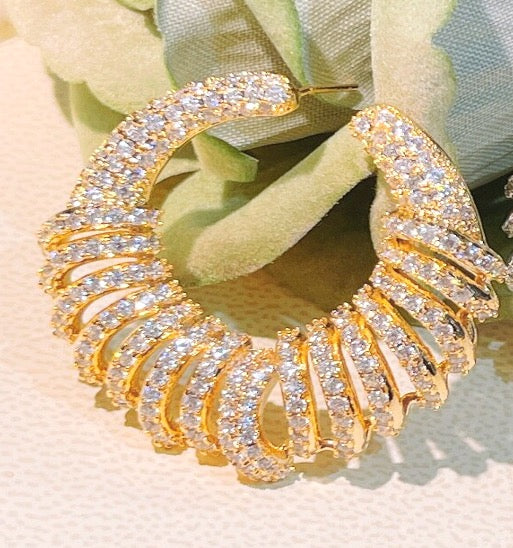 Ohrringe Multi-Circles Goldfarbe Zirkonia