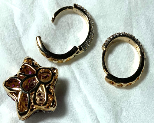 Ohrringe Multi-Circles Goldfarbe Zirkonia