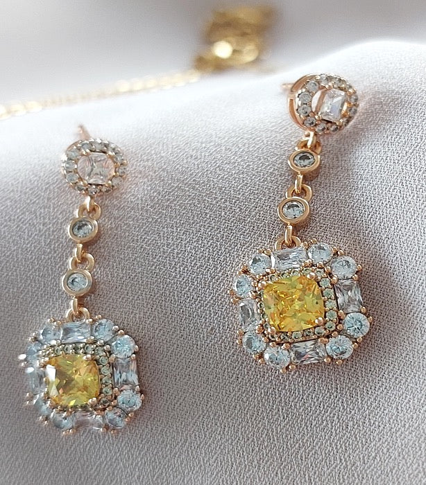 Ohrringe Multi-Circles Goldfarbe Zirkonia