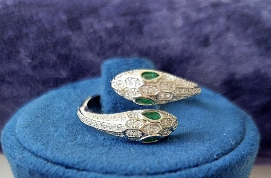 Jewellery Set 4pieces Bracelet Necklace Earrings Ring White Gold Color Zircon Blue Green Stones Gift Box