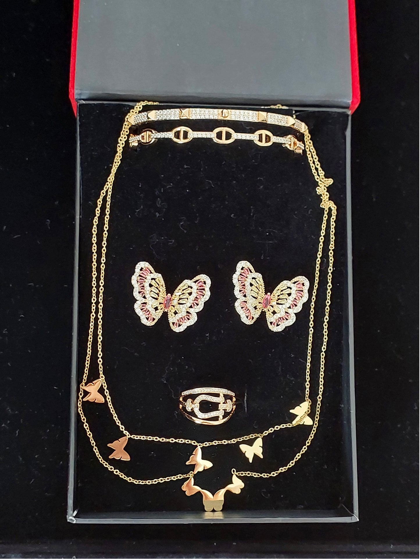 Ohrringe Multi-Circles Goldfarbe Zirkonia