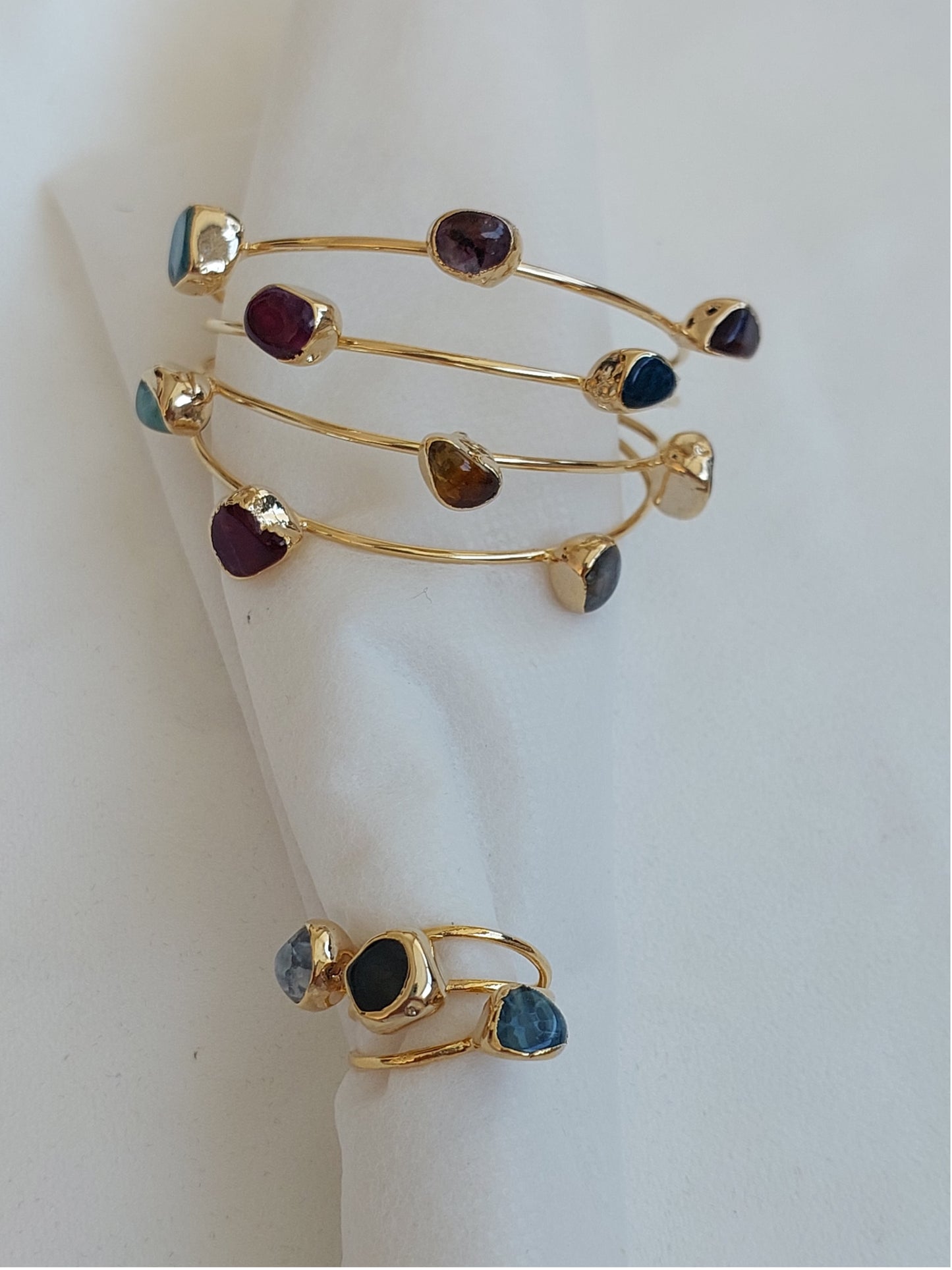 Jewelry Set Necklace Bracelet Ring 3 pieces Handmade Gemstones Blue Sodalite Great for Gifts