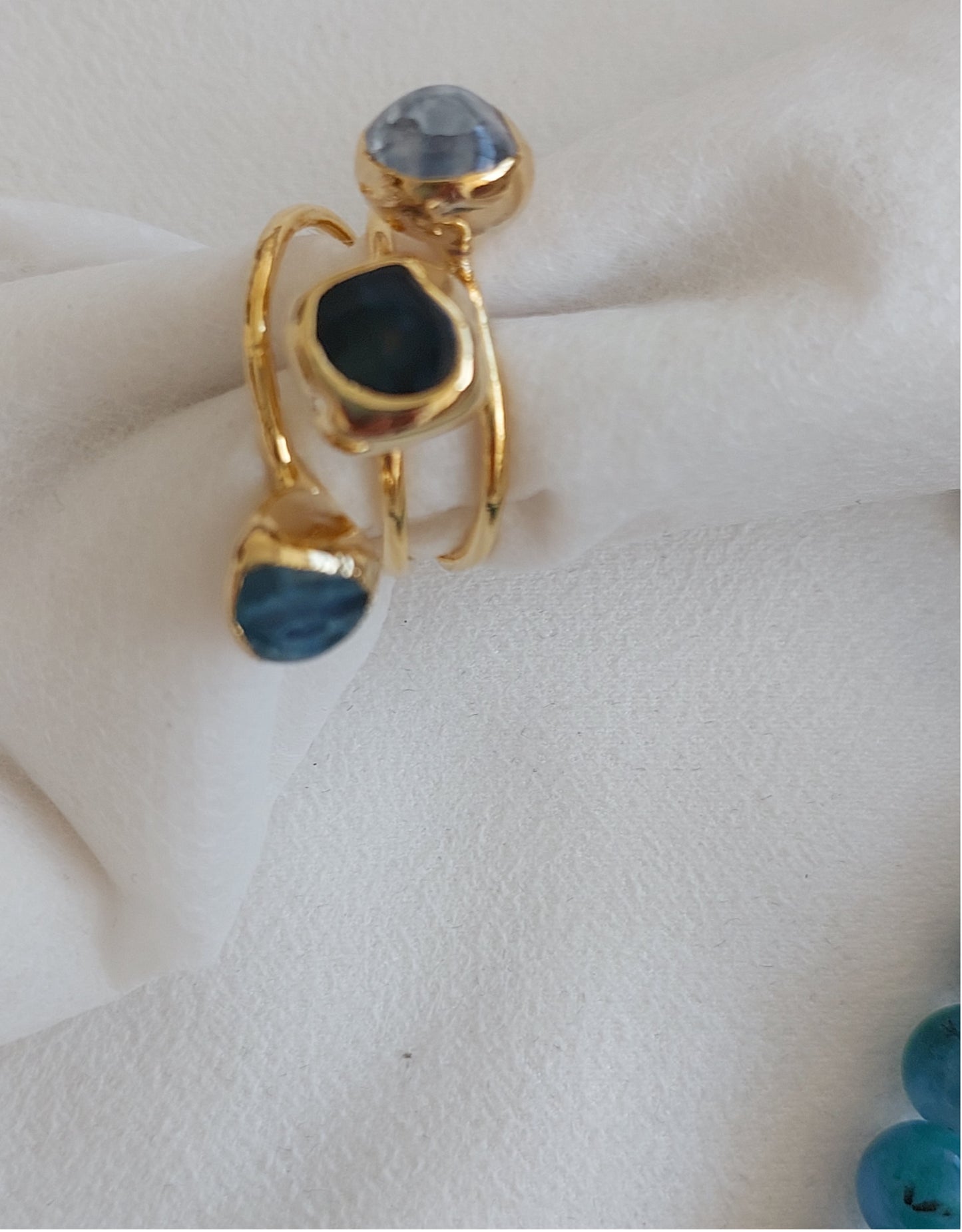 Jewelry Set Necklace Bracelet Ring 3 pieces Handmade Gemstones Blue Sodalite Great for Gifts
