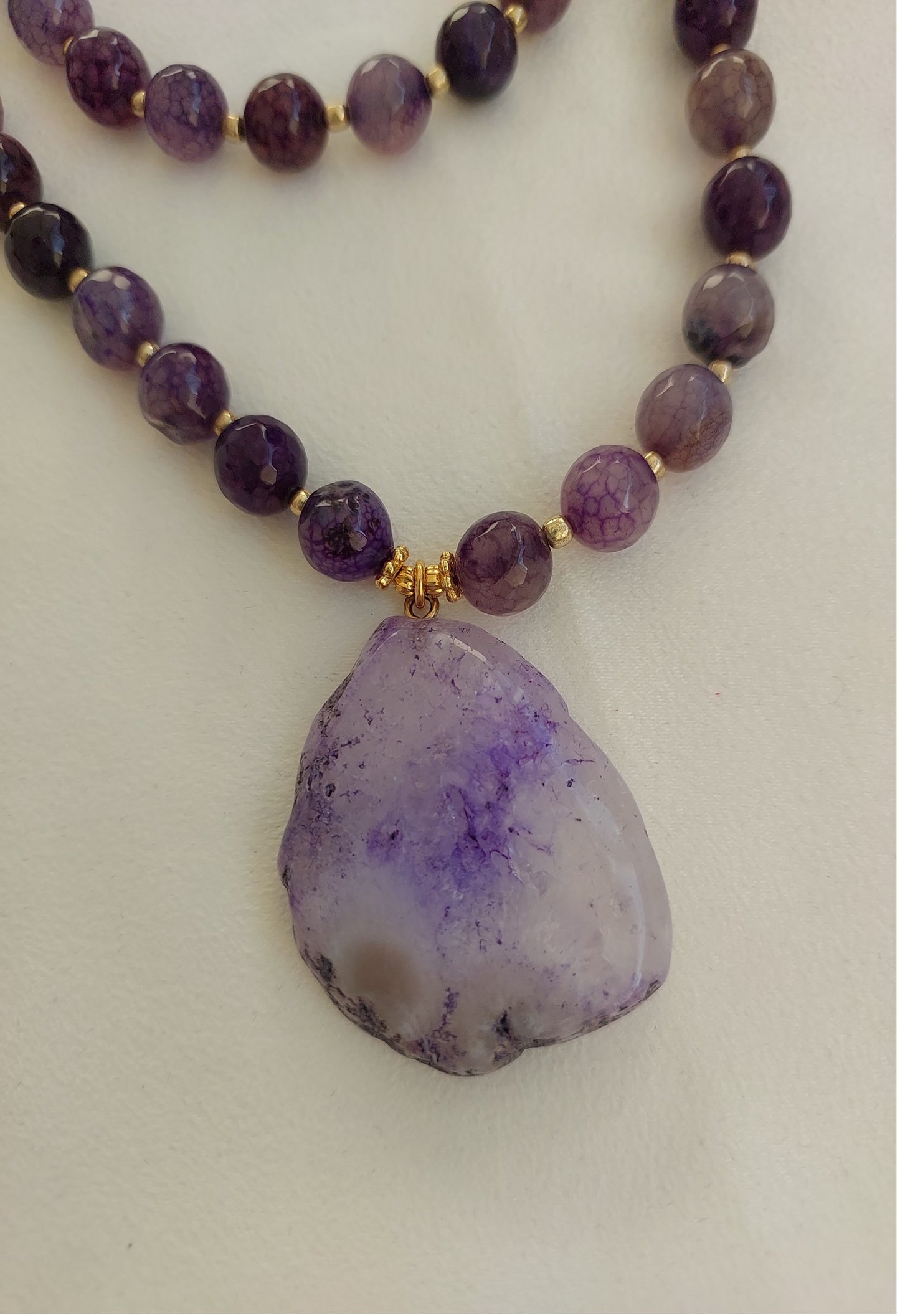Schmuckset Halskette Ohrringe Ring 3 Stück Handgefertigte Edelsteine ​​Lila Charoit Amethyst Tolles Geschenk für die Frau