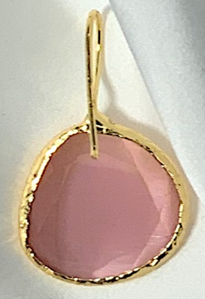 Conjunto de Joyas Brazalete Anillo Pendientes Cuarzo Rosa Color Oro
