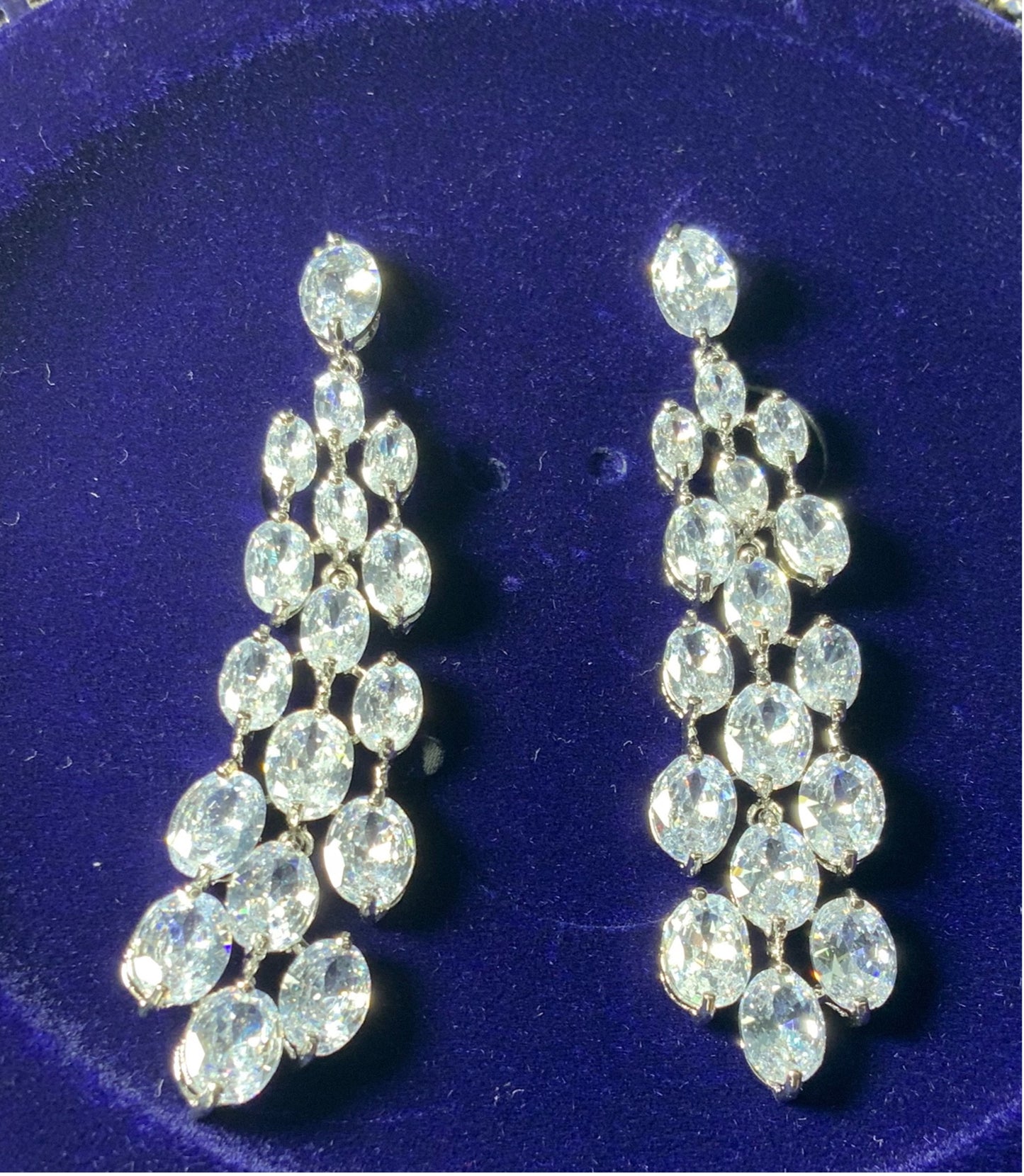 Conjunto de Joyas Collar de Boda Pendientes Circonitas Color Oro Blanco