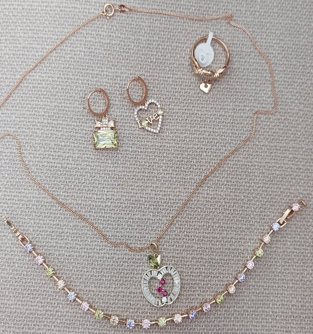 Ohrringe Multi-Circles Goldfarbe Zirkonia