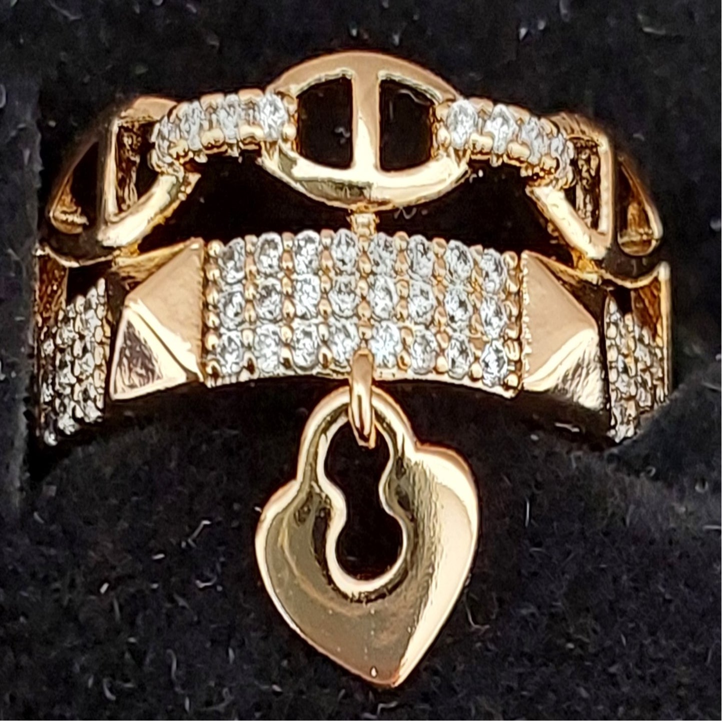 Ohrringe Multi-Circles Goldfarbe Zirkonia
