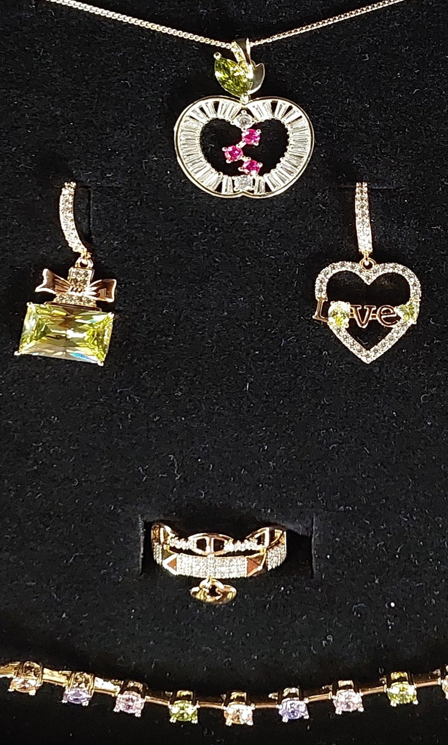 Ohrringe Multi-Circles Goldfarbe Zirkonia