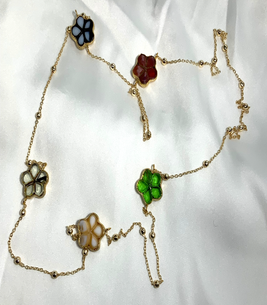 Conjunto de joyería Collar Pulsera Pendientes Anillo 4 piezas Piedras preciosas hechas a mano Multicolor Cuarzo Perla 3 piezas Gran regalo para mujer Cristal
