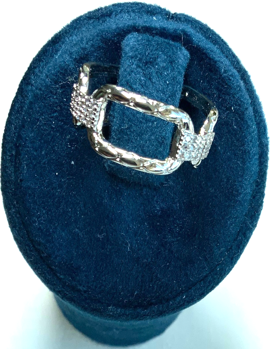 Bague Style Chaîne Or Couleur Zircon