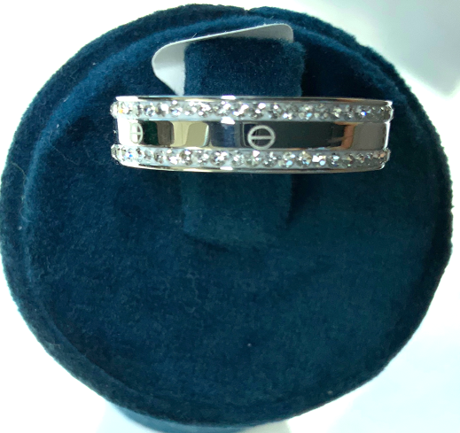Ring Band White Gold Color Zircon 3AAA