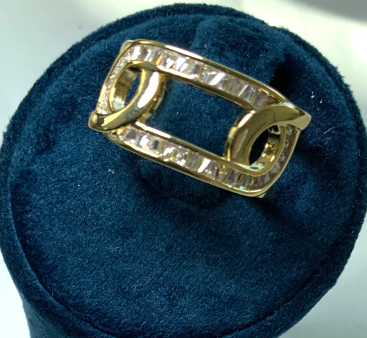Rings Fashion Design Chain Style White Gold Color Zirconia