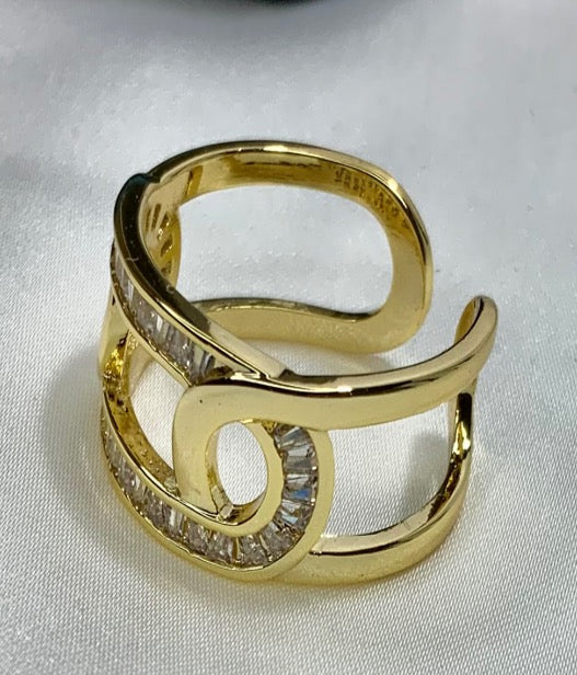 Rings Fashion Design Chain Style White Gold Color Zirconia