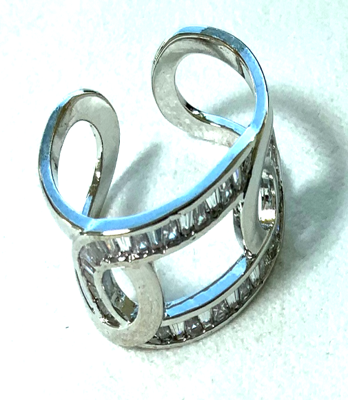 Rings Fashion Design Chain Style White Gold Color Zirconia